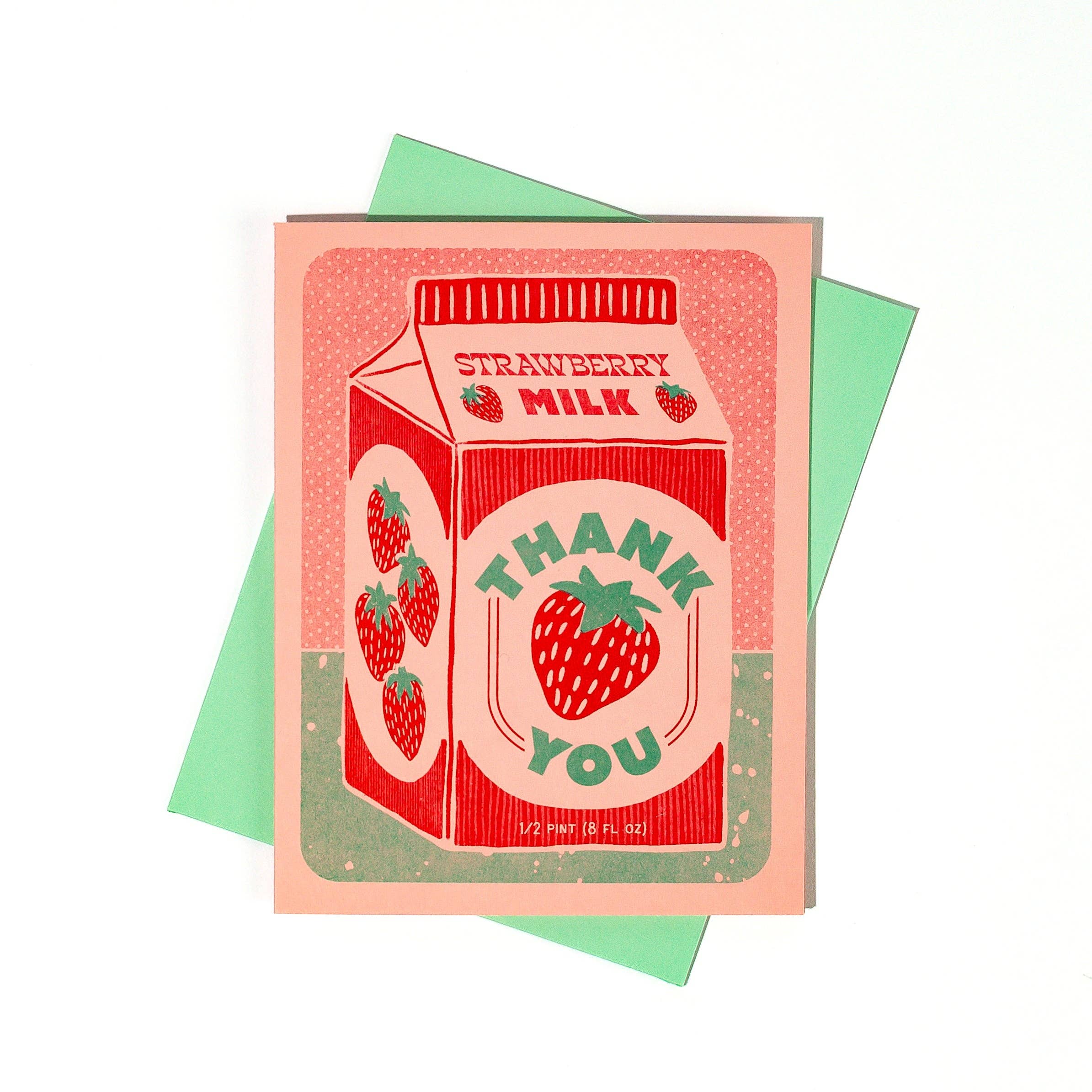 Strawberry Milk Thank You Card - DIGS