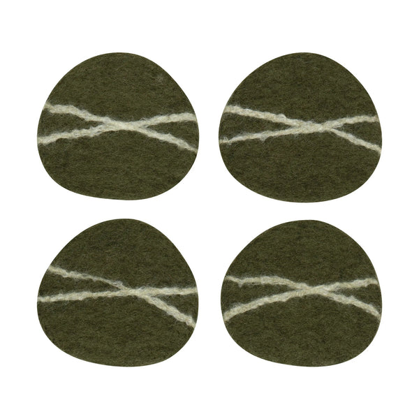 Striato Felted Wool Coasters Set - DIGS