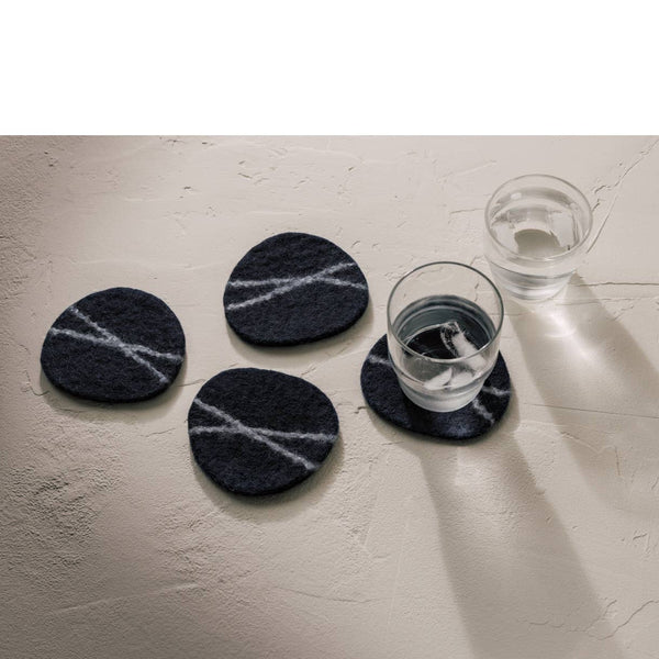 Striato Felted Wool Coasters Set - DIGS