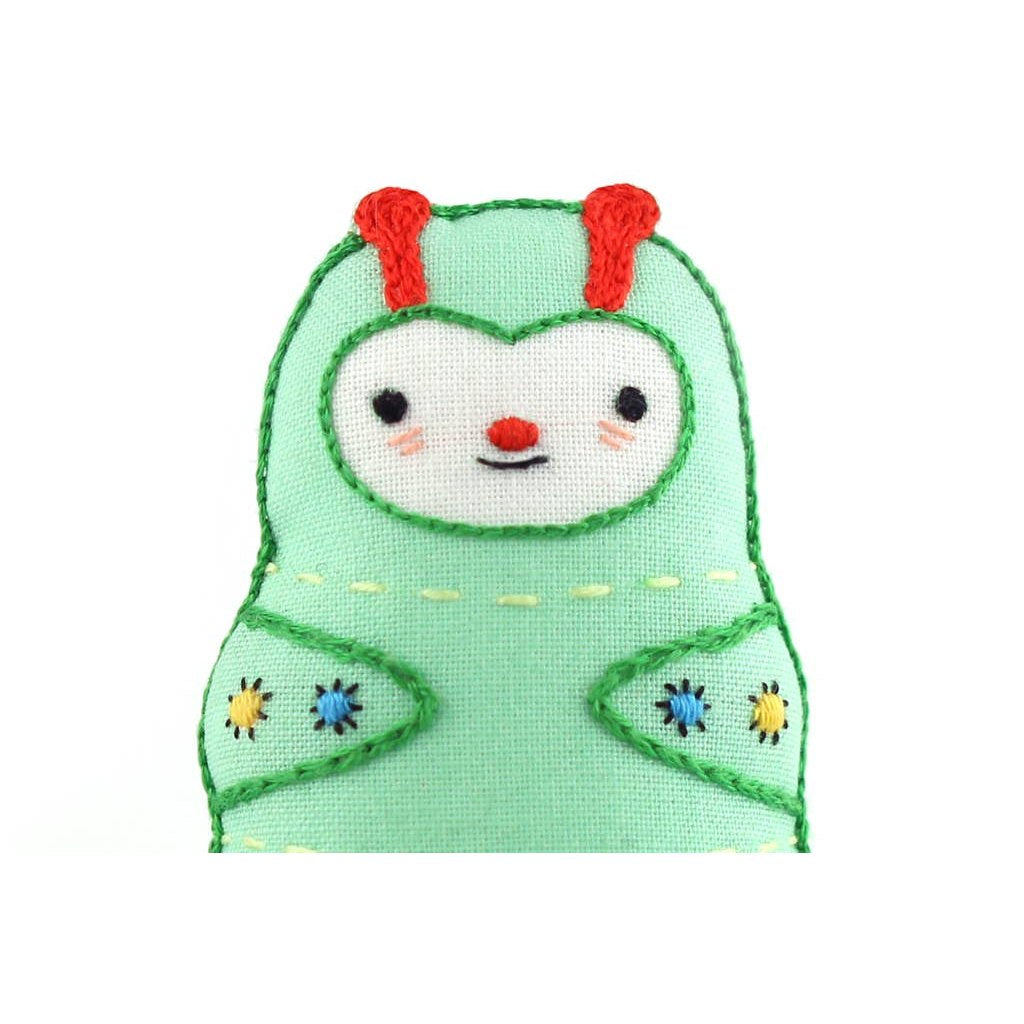 Stuffed Caterpillar Embroidery Kit - DIGS