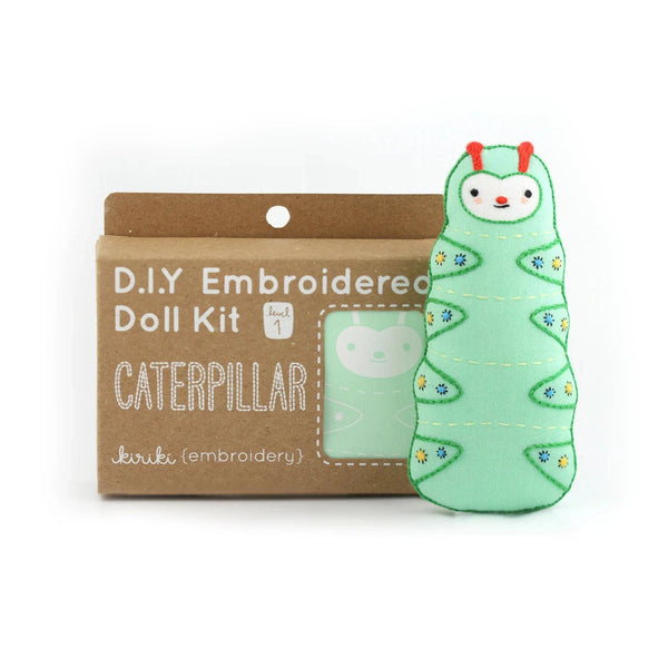 Stuffed Caterpillar Embroidery Kit - DIGS