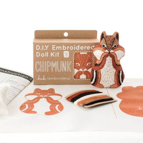 Stuffed Chipmunk Embroidery Kit - DIGS