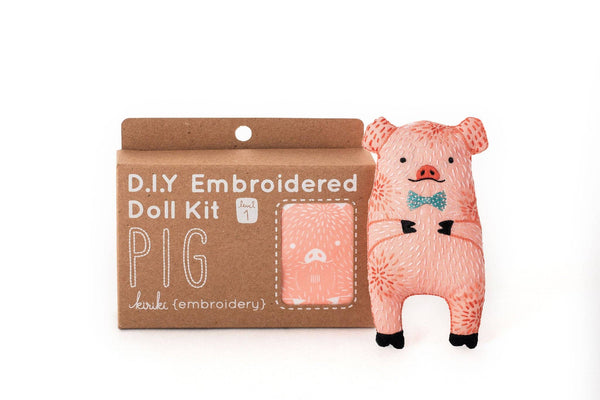 Stuffed Pig Embroidery Kit - DIGS