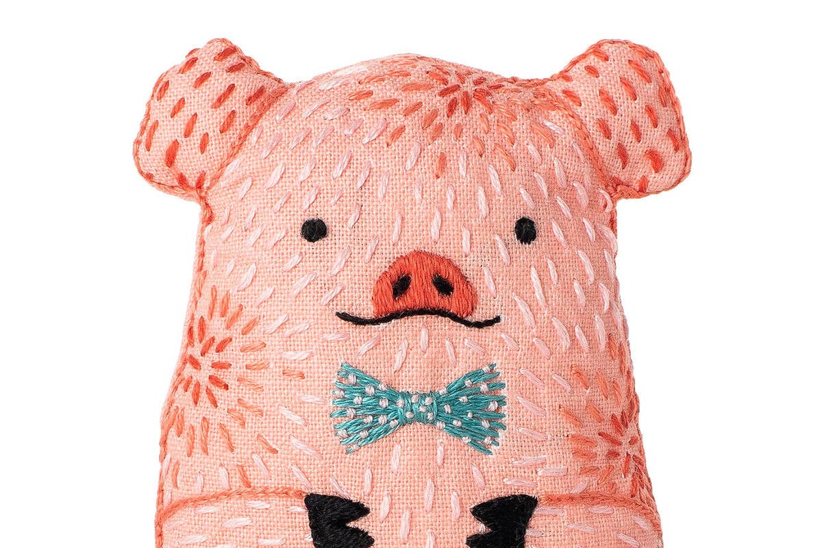 Stuffed Pig Embroidery Kit - DIGS