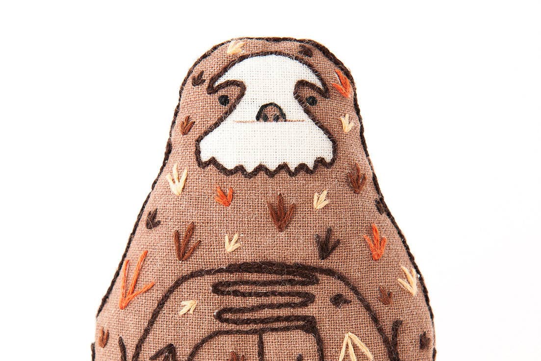 Stuffed Sloth Embroidery Kit - DIGS