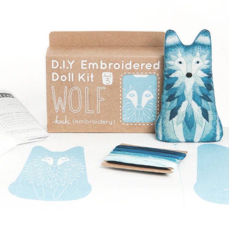 Stuffed Wolf Embroidery Kit - DIGS