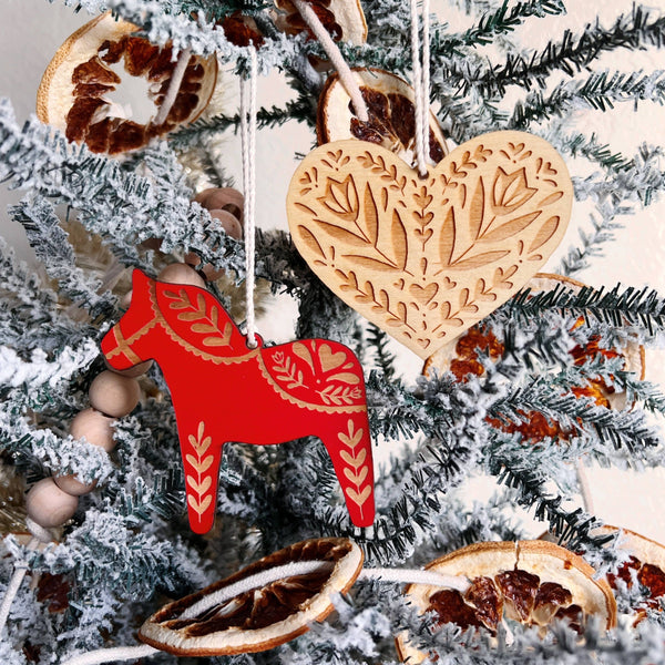 Swedish Dala Horse Holiday Ornament - DIGS