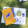 Swedish Dala Horse Sticker - Blue - DIGS