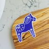 Swedish Dala Horse Sticker - Blue - DIGS