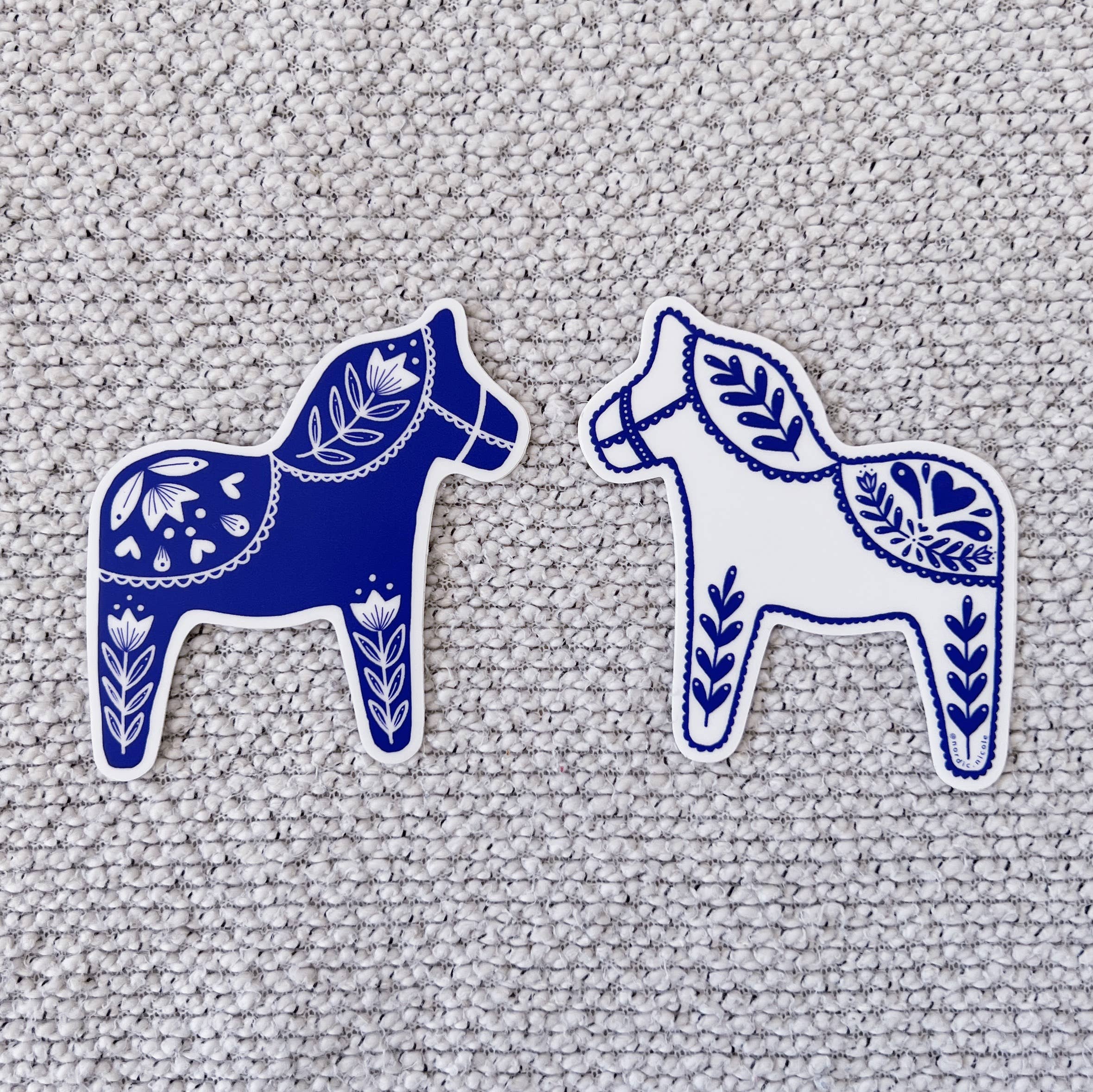 Swedish Dala Horse Sticker - Red/Pink - DIGS