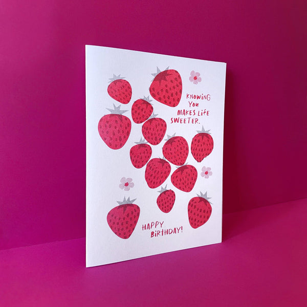 Sweeter Strawberry Birthday Card - DIGS