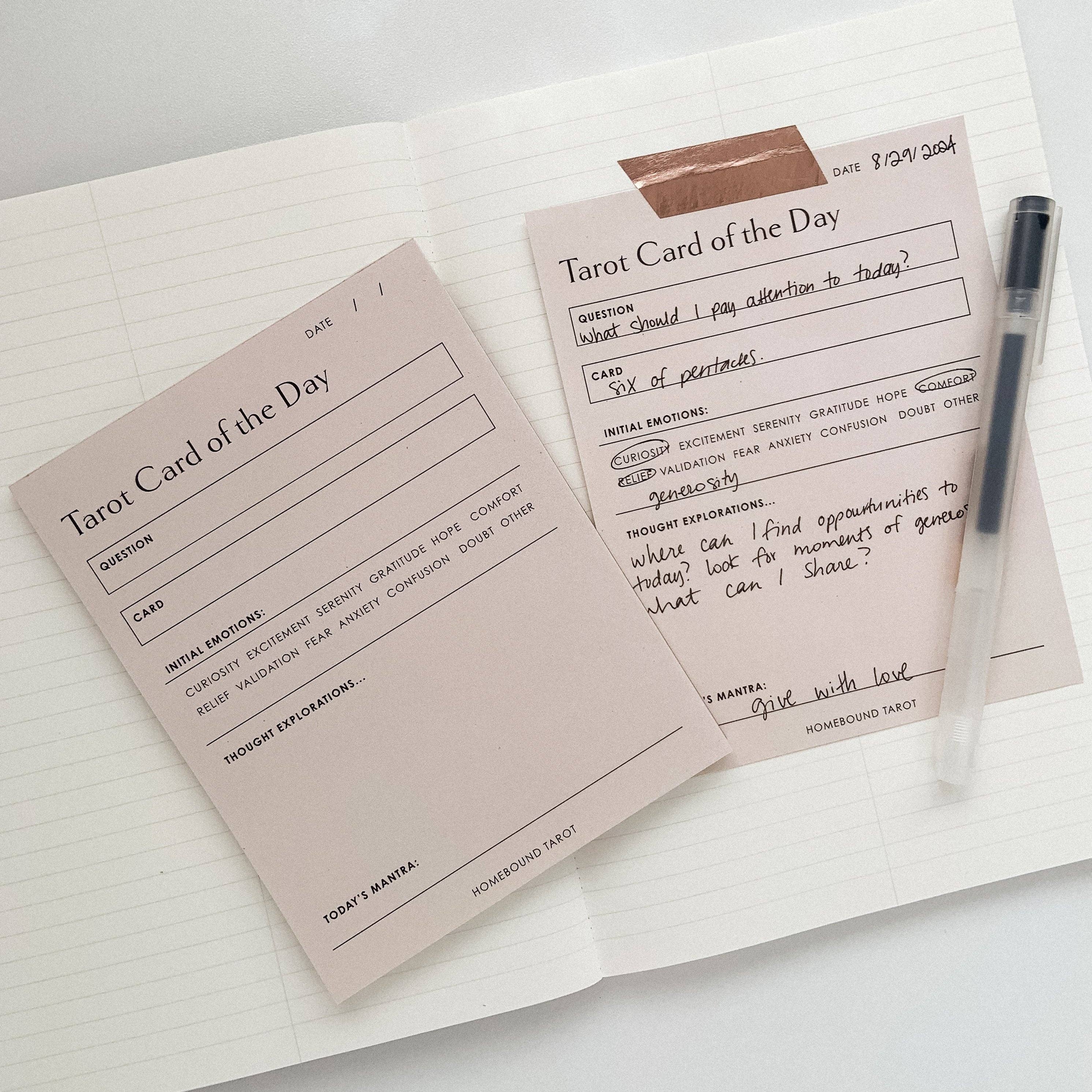 Tarot Reading Pad: Emotions Check - in - DIGS