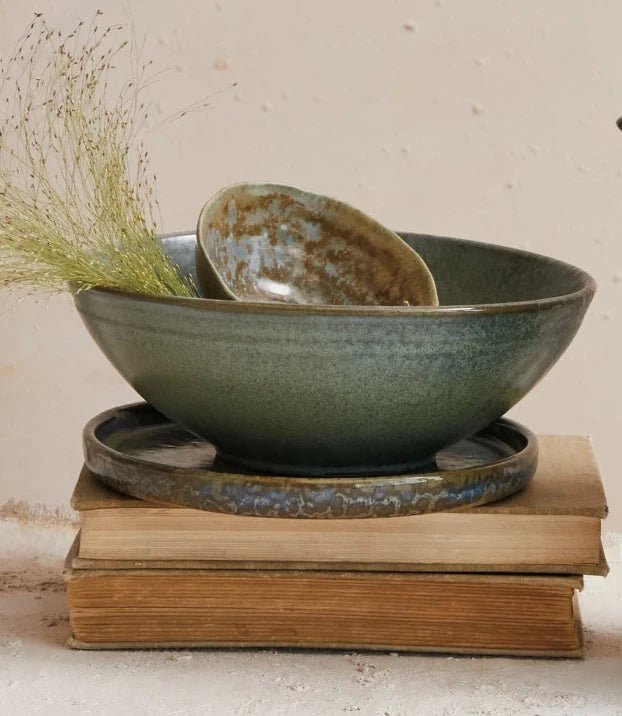 Teal Reactive Glaze Stoneware Bowl - DIGS