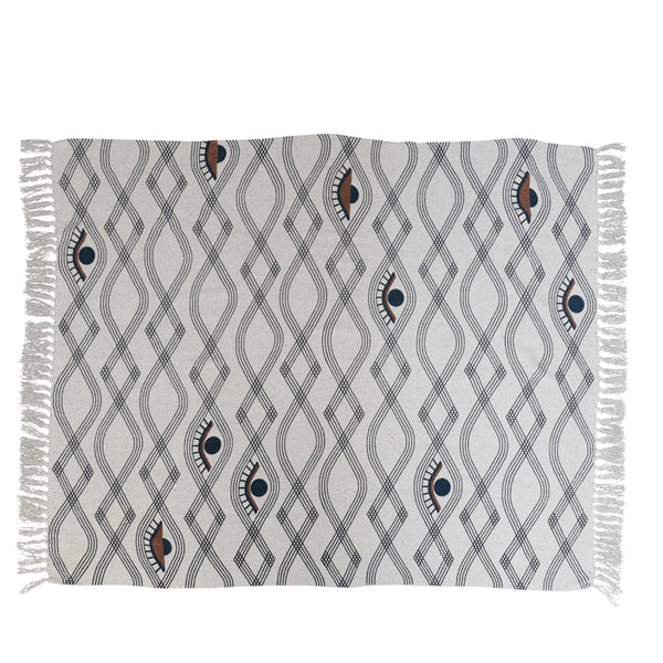 Eyes Print Recycled Cotton-Blend Throw