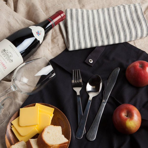 Ticking Stripe On - the - Go Roll Up Set - DIGS