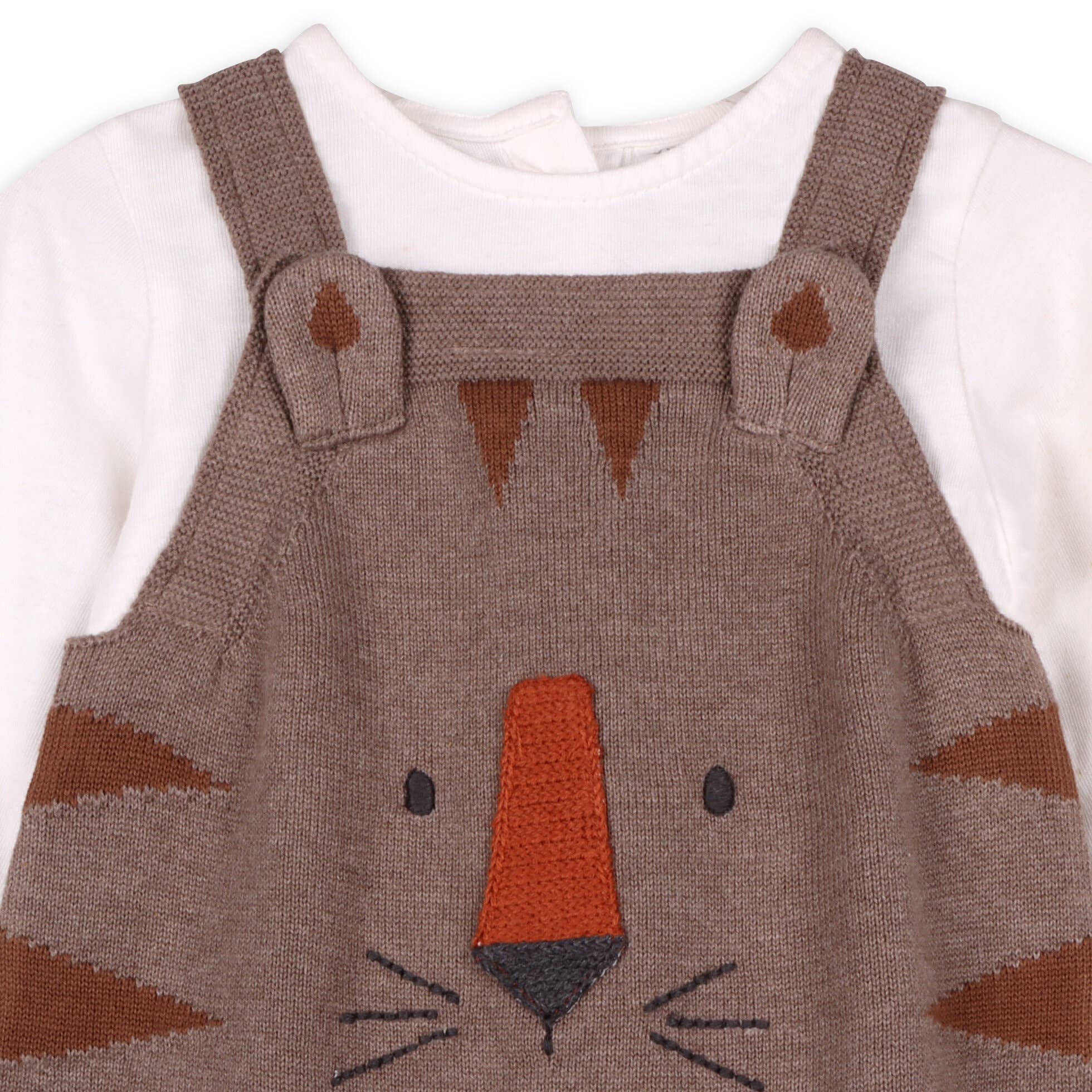 Tiger Knit Baby Overall Set - DIGS