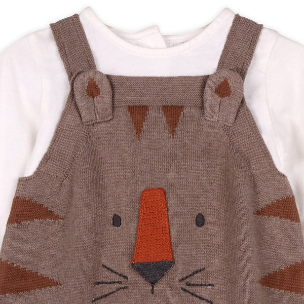 Tiger Knit Baby Overall Set - DIGS