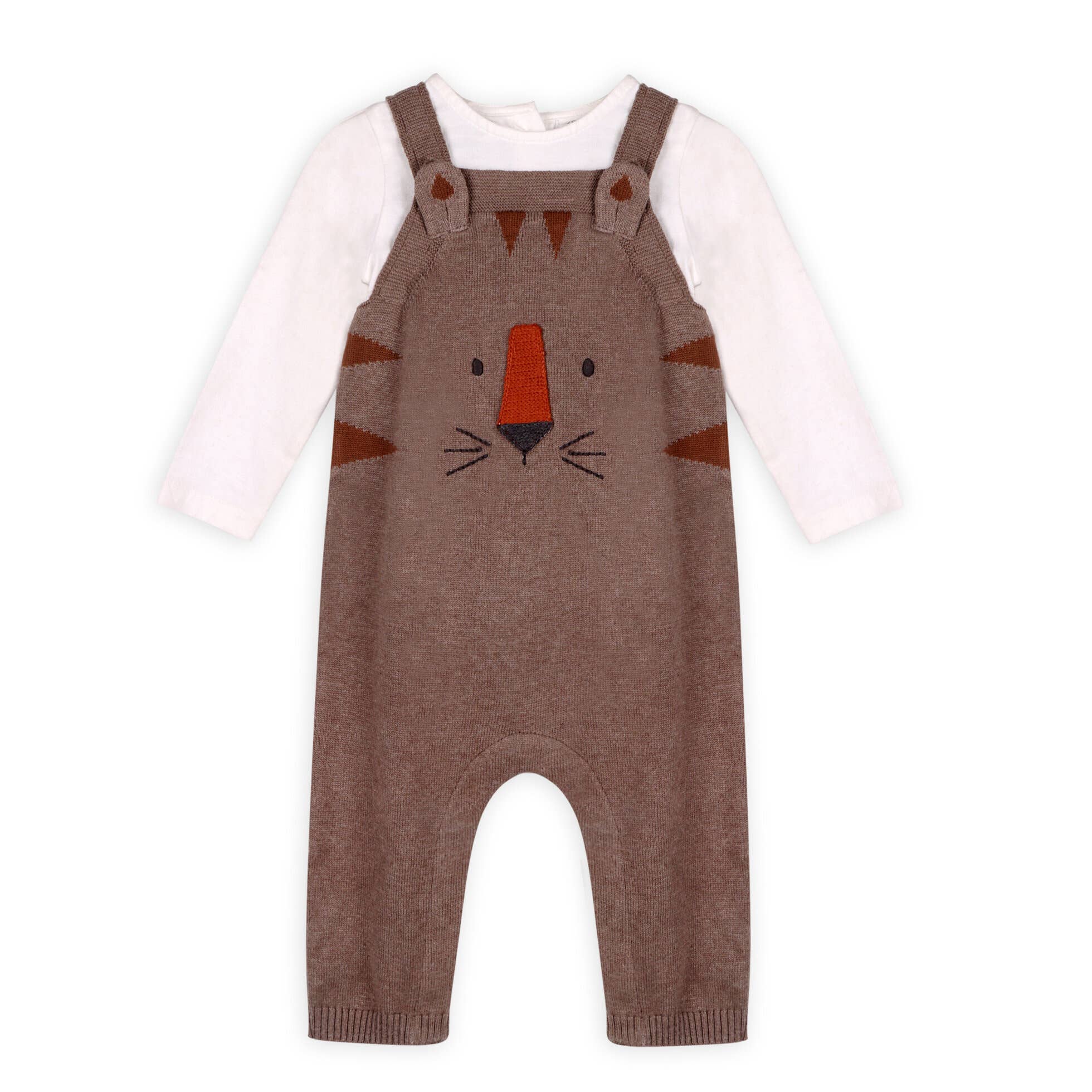 Tiger Knit Baby Overall Set - DIGS