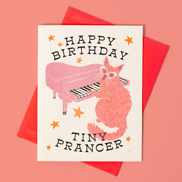 Tiny Prancer Cat Birthday Card - DIGS