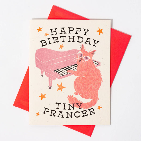 Tiny Prancer Cat Birthday Card - DIGS