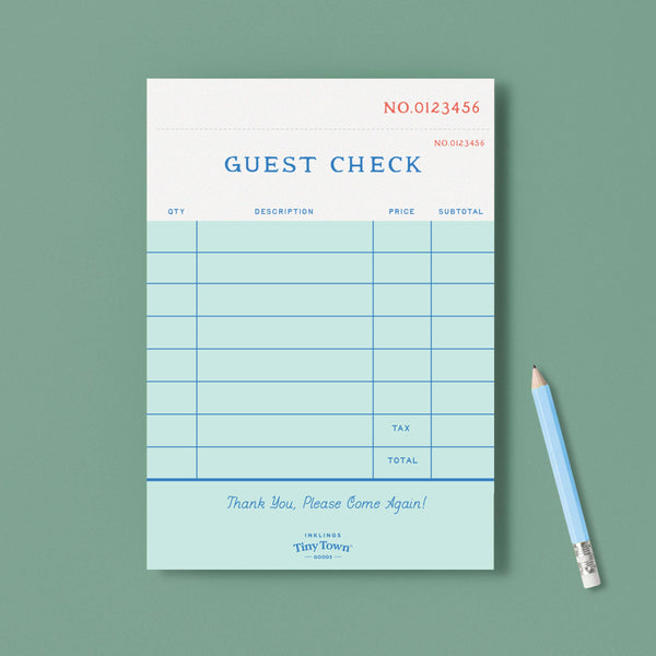 Tiny Town Play Notepad - Guest Check - DIGS