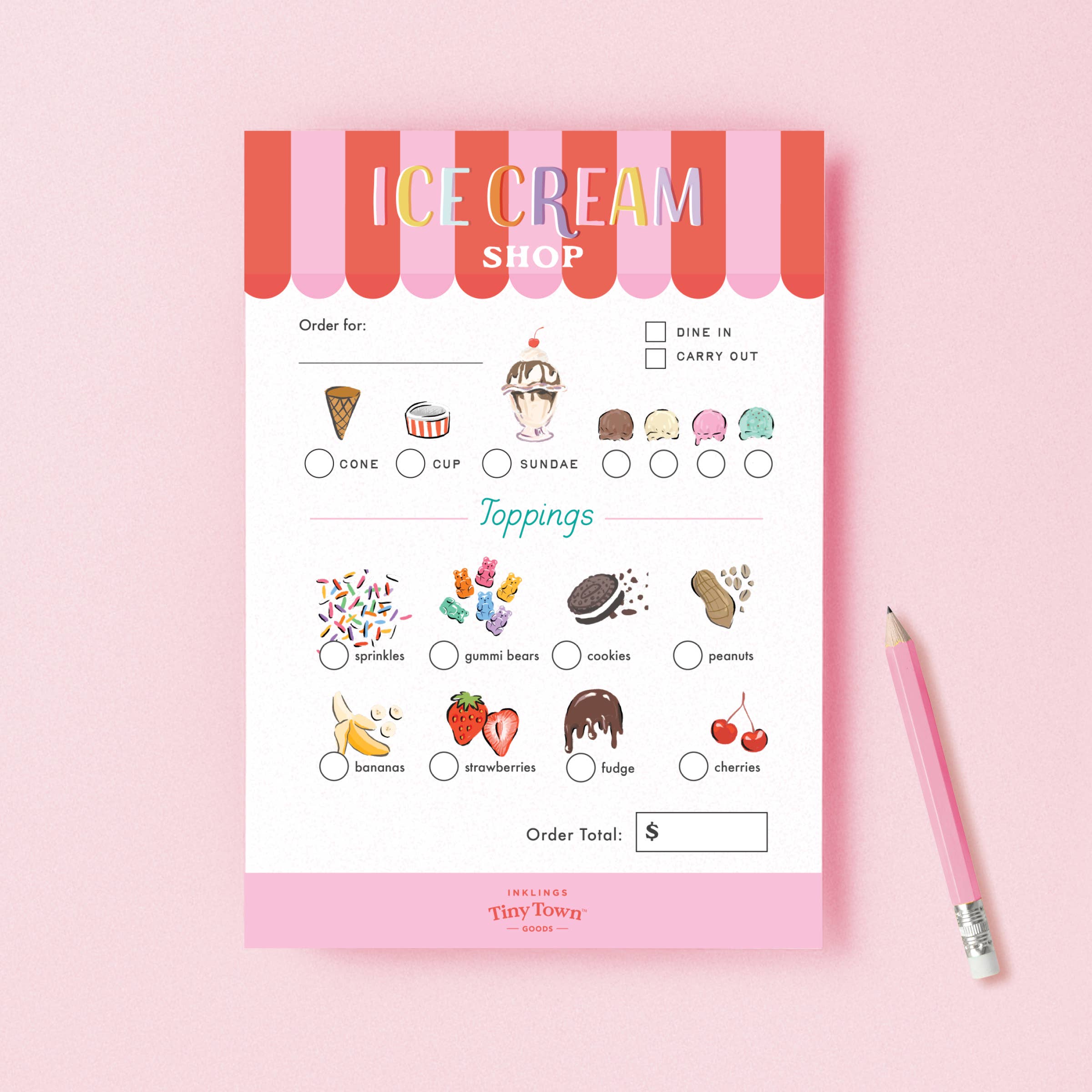 Tiny Town Play Notepad - Ice Cream Shop - DIGS