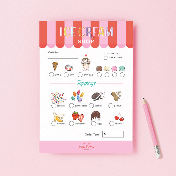 Tiny Town Play Notepad - Ice Cream Shop - DIGS