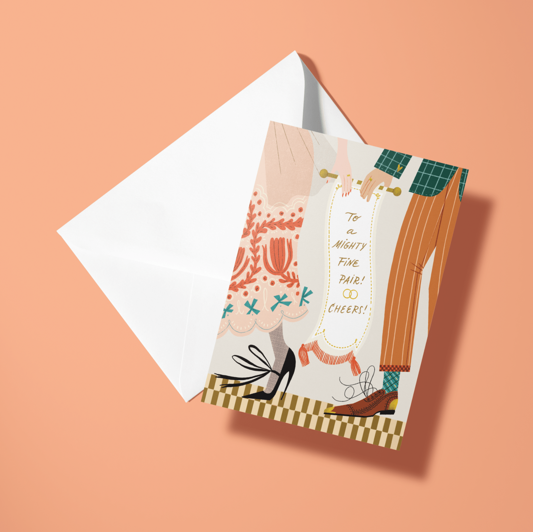 To a Mighty Fine Pair! Cheers! Wedding Card - DIGS