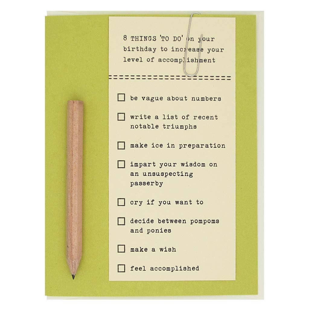 To Do List Birthday Card - DIGS