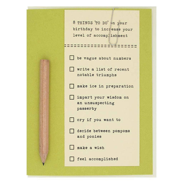 To Do List Birthday Card - DIGS