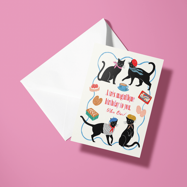 Tres Magnifique Cats Birthday Card - DIGS
