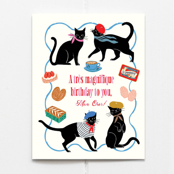 Tres Magnifique Cats Birthday Card - DIGS