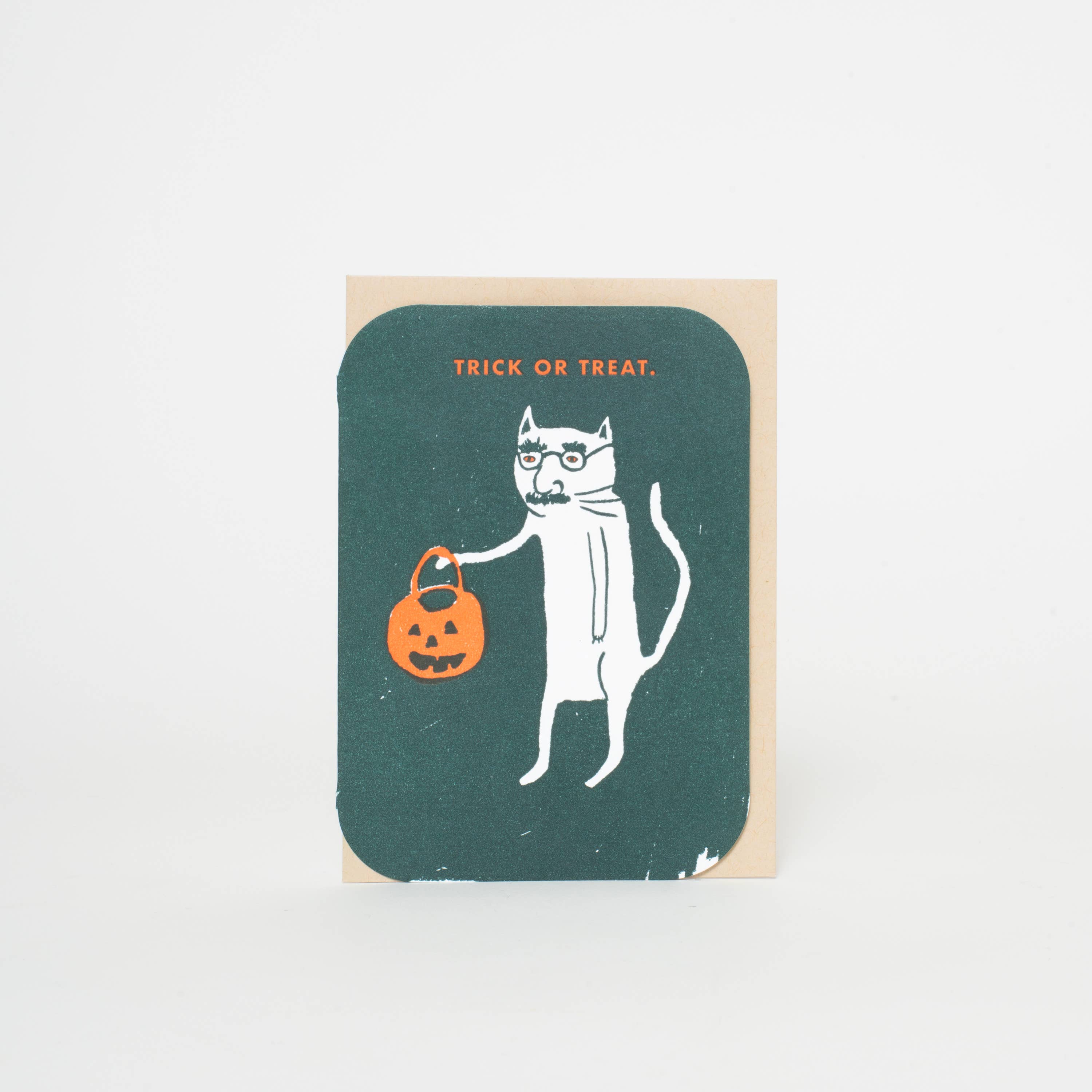 Trick or Treat Cat Halloween Card - DIGS