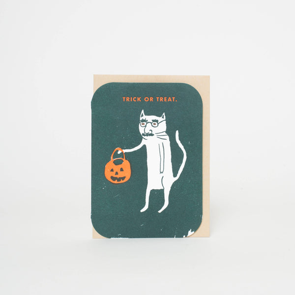 Trick or Treat Cat Halloween Card - DIGS