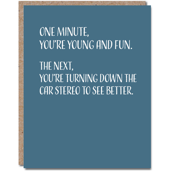 Turning Down The Stereo Birthday Card - DIGS