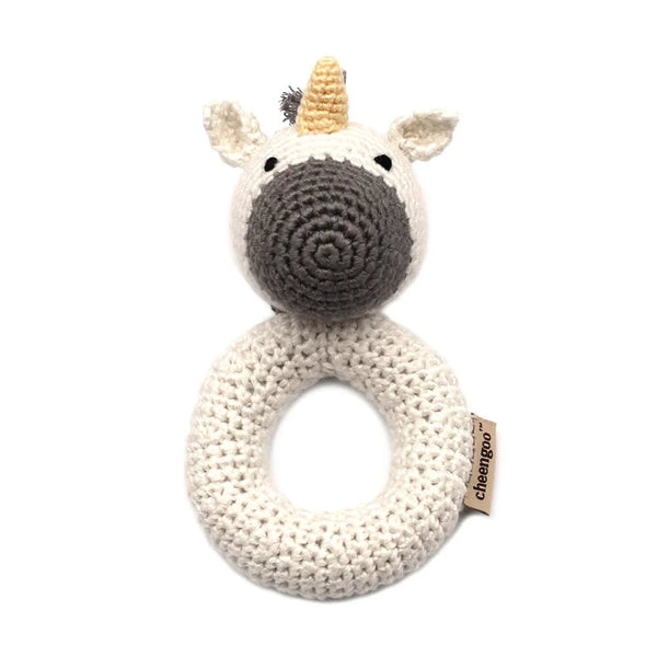 Unicorn Crocheted Ring Rattle - DIGS
