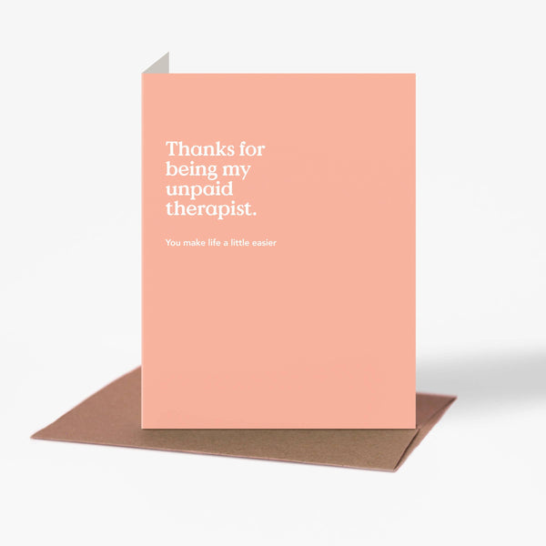 Unpaid Therapist Thank You Card - DIGS