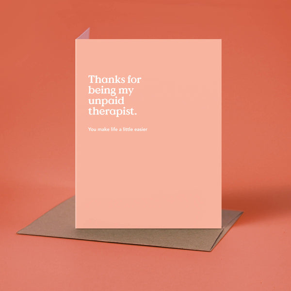 Unpaid Therapist Thank You Card - DIGS