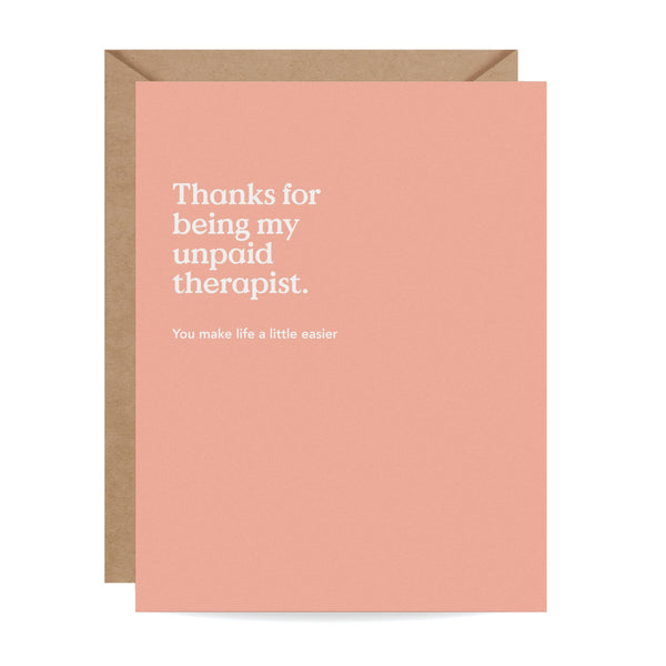 Unpaid Therapist Thank You Card - DIGS