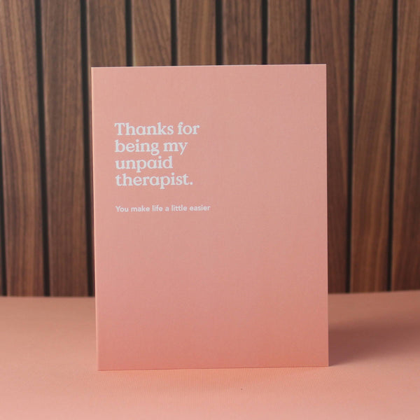 Unpaid Therapist Thank You Card - DIGS