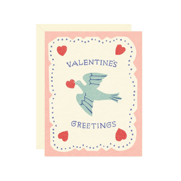 Valentine's Bird Greeting Greeting Card - DIGS