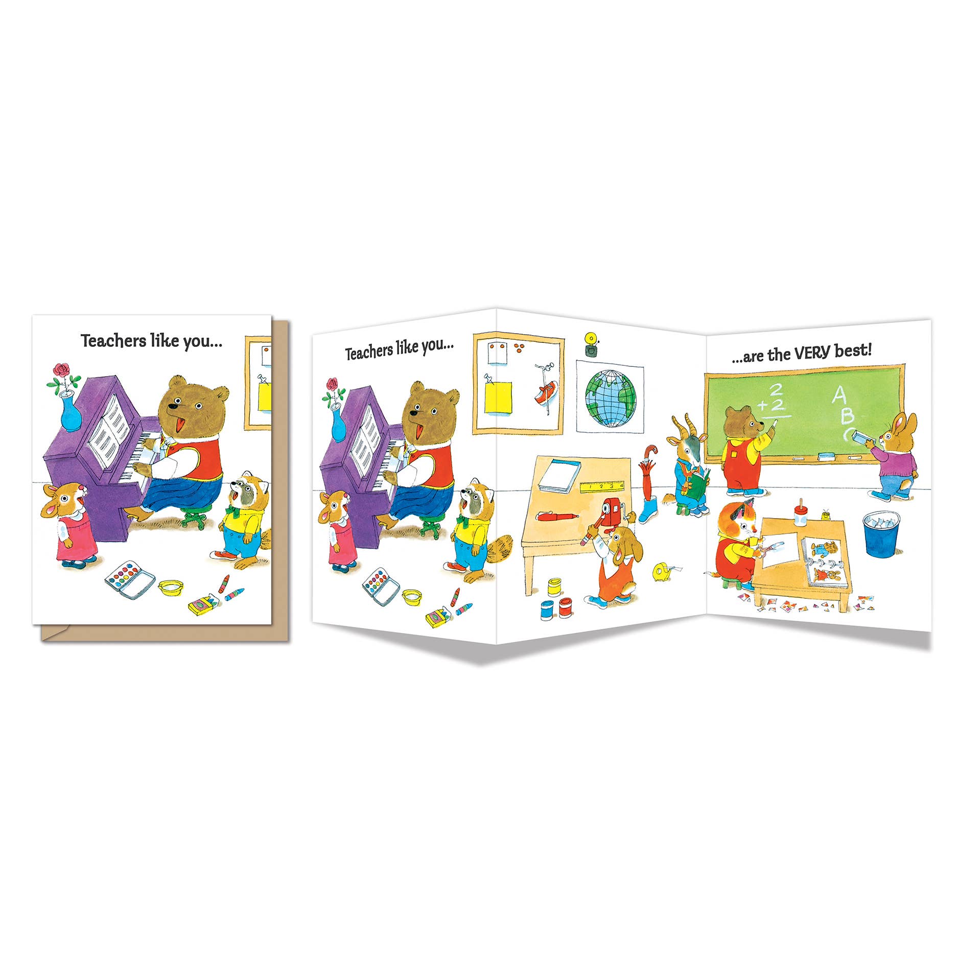Very Best Teacher Tri - fold Card - DIGS