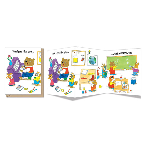 Very Best Teacher Tri - fold Card - DIGS