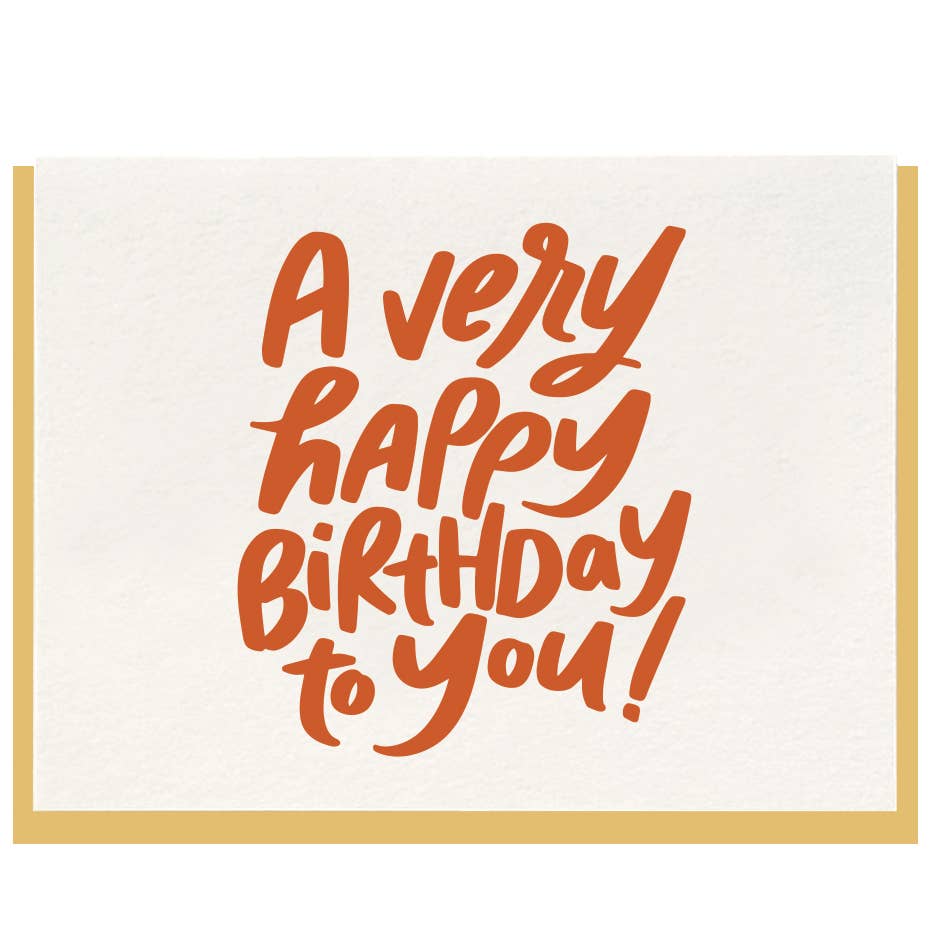 Very HBD Letterpress Birthday Card - DIGS