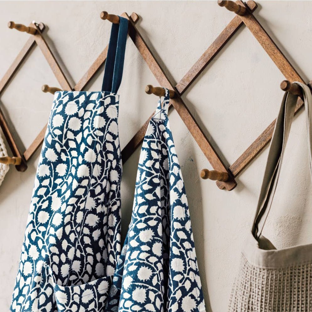 Vinebloom Block Print Apron - DIGS