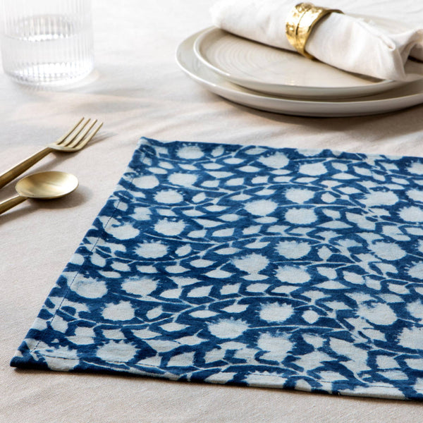 Vinebloom Block Print Placemats Set of 4 - DIGS