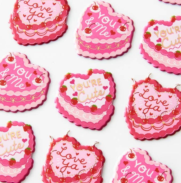 Vintage Heart Cake Stickers - DIGS