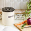 Vintage Ivory Steel Compost Bin - DIGS