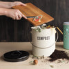 Vintage Ivory Steel Compost Bin - DIGS