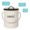 Vintage Ivory Steel Compost Bin - DIGS